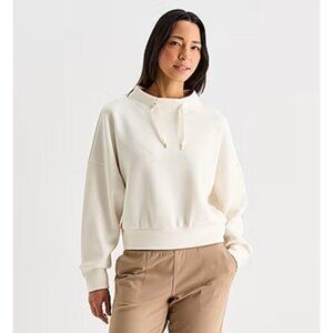 STYLUS Women's Funnel Neck Long Sleeve Sweatshirt Size S Cream NWT